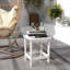 Table d'appoint de patio extérieure 15 po pour balcon, porche, table de bout de billard, piscine blanche, porche