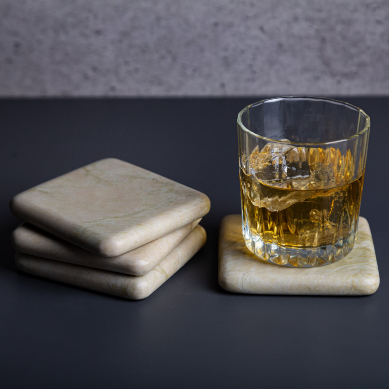 Marble Square 4 Piece Coaster Set