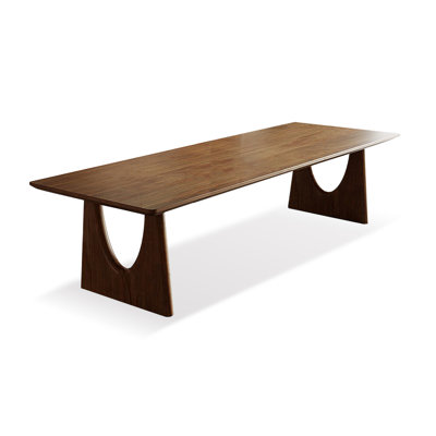 Brown Rectangular Solid Wood Dining Table