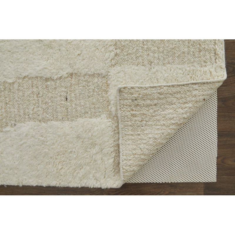 Ashby Wool Geometric Area Rug in Tan, Rectangle 3'6" x 5'6"