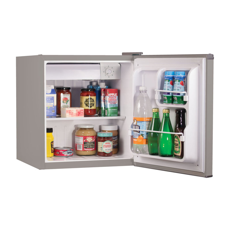 Compact 1.7 cu. ft. Silver Mini Fridge with Energy Star Certification