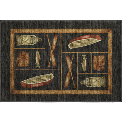 Premium Machine Washable Markhi AMF144 Midnight Rug