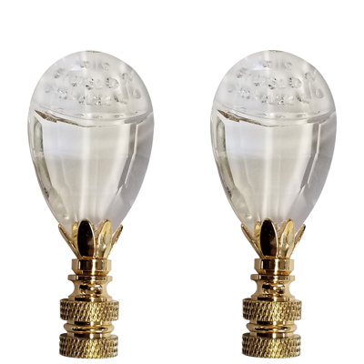 Balloon Shape Faceted Crystal Lamp Finial
