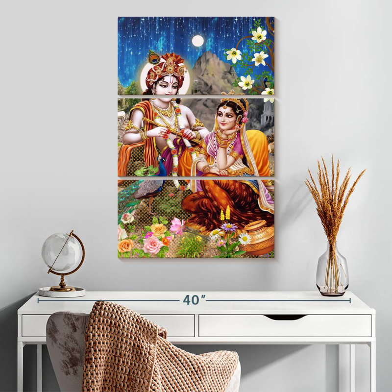 Adella adore Radha et Krishna, H 32 po x l 20 po