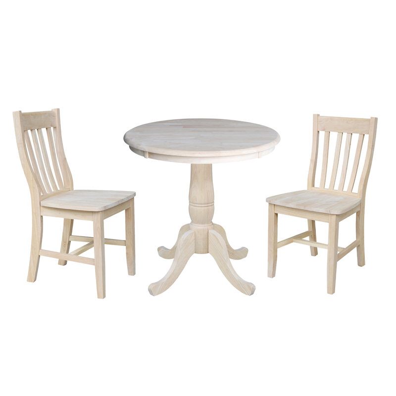 Ensemble de salle à manger 3 pièces Dalayssa, H 28,8 po x L 30 po x l 30 po, Non fini