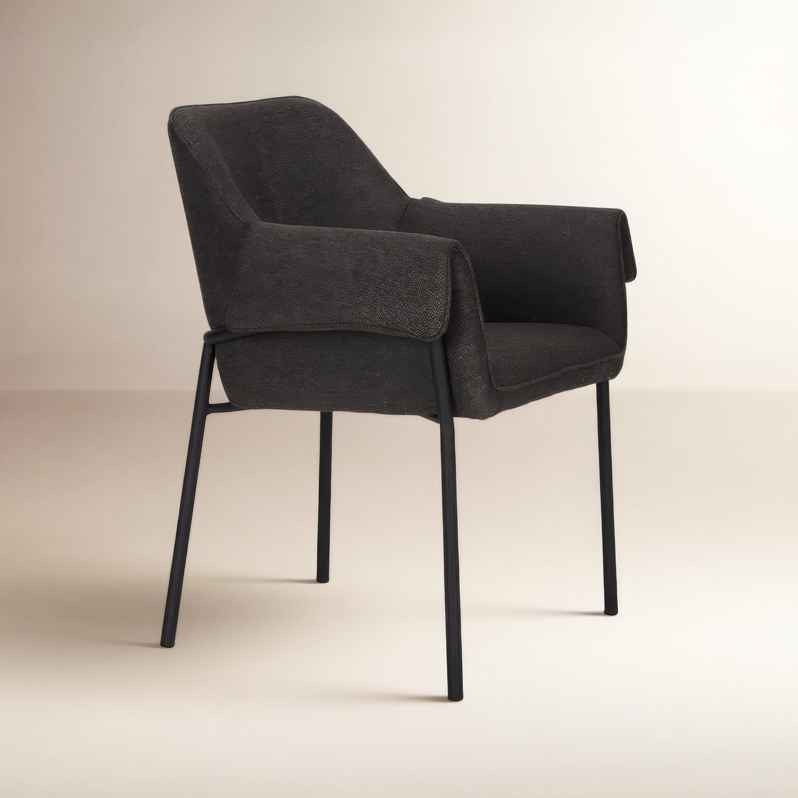 Gloriette Linen Armchair, Polyester/Polyester Blend Gray