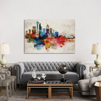 Seattle Abstract - Wrapped Canvas Painting