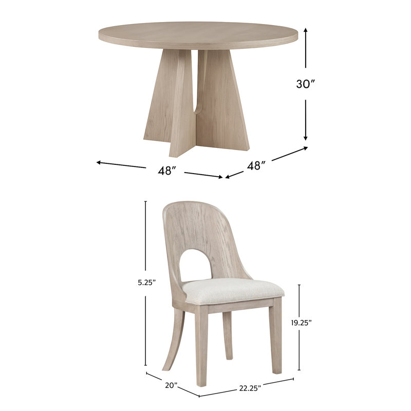 Niamh 5-piece Wood Round Dining Set
