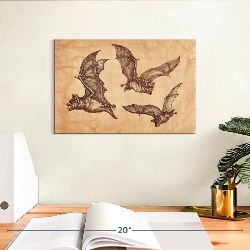 Brampt Bats, 8" H x 12" W