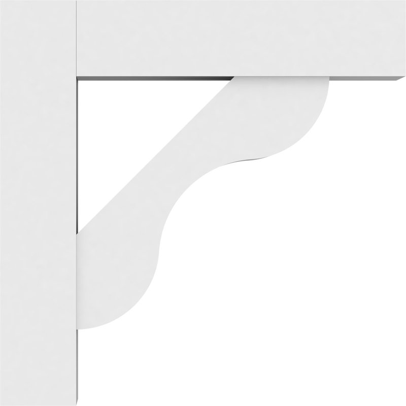 5"W x 24"D x 24"H Standard Carmel Architectural Grade PVC Bracket With Block Ends, 24" H x 5" W x 24" D