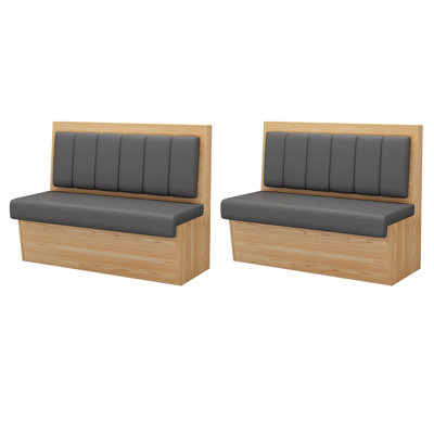 Restaurant Snack Bar Cafe Modern Fashion Bench Faux Leather Upholstered Bench