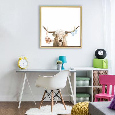 Cadre flottant Highland Cow Baby Boy, design par Ali Lynne