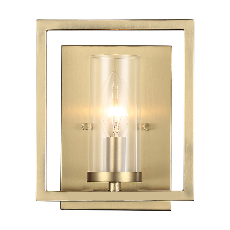 Marco 1-Light Wall Sconce in Brushed Champagne Bronze with Clear Glass
