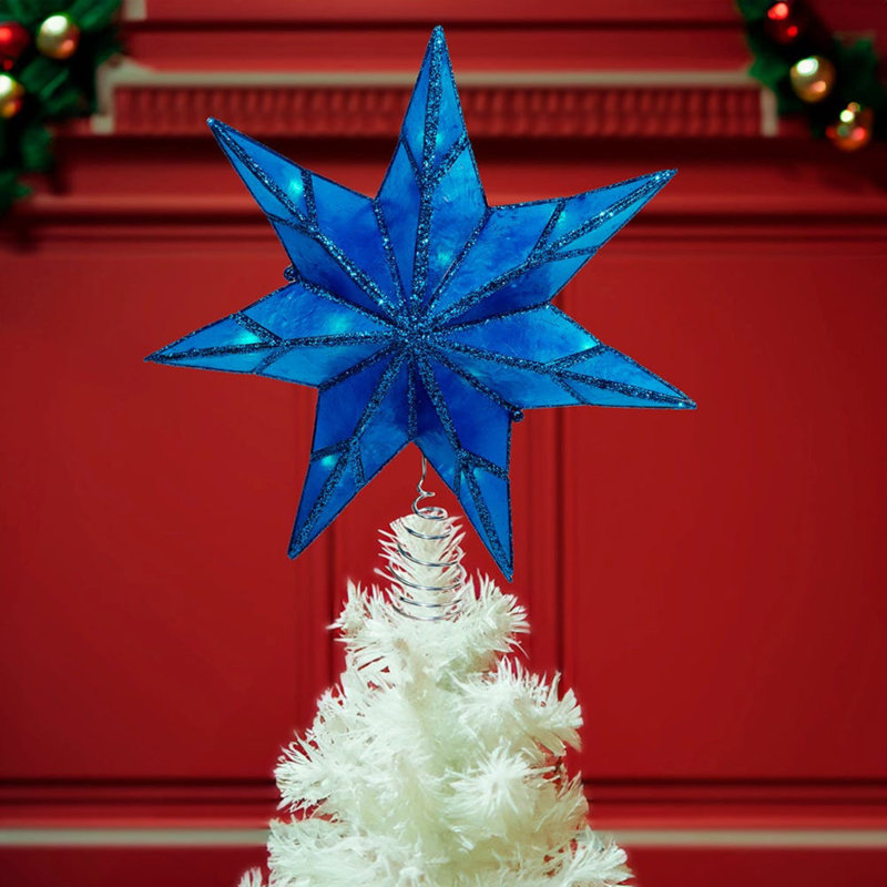 9.45'' Lighted Tree Topper, Blue Star