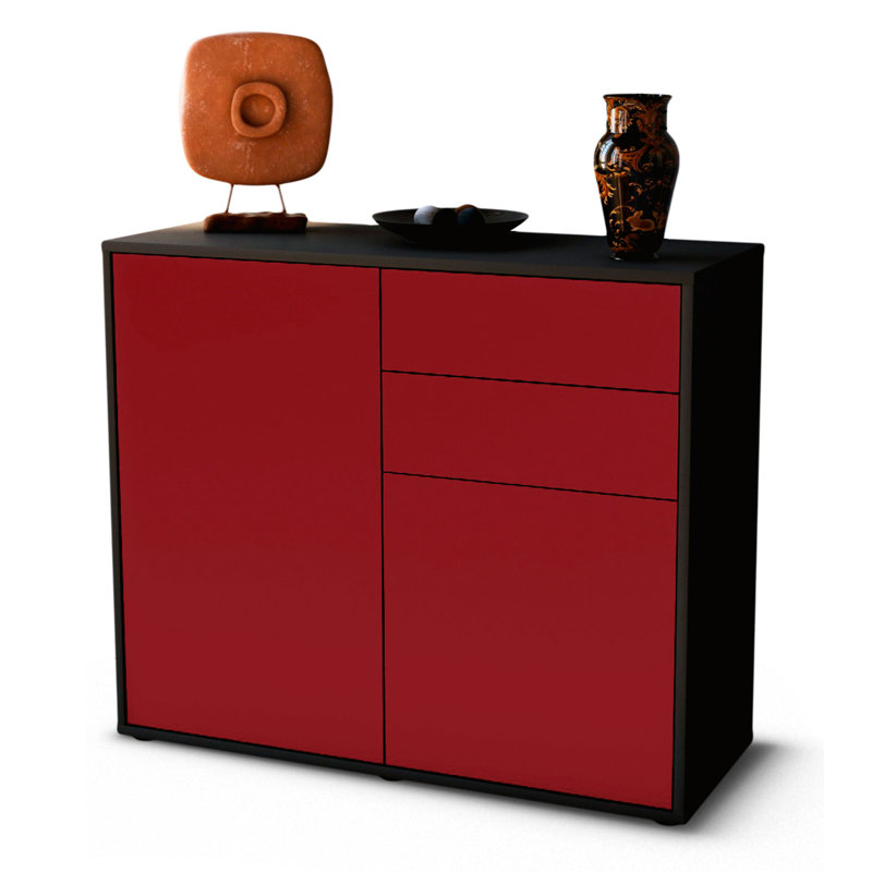 Princeton 92cm Sideboard, Anthracite/Red