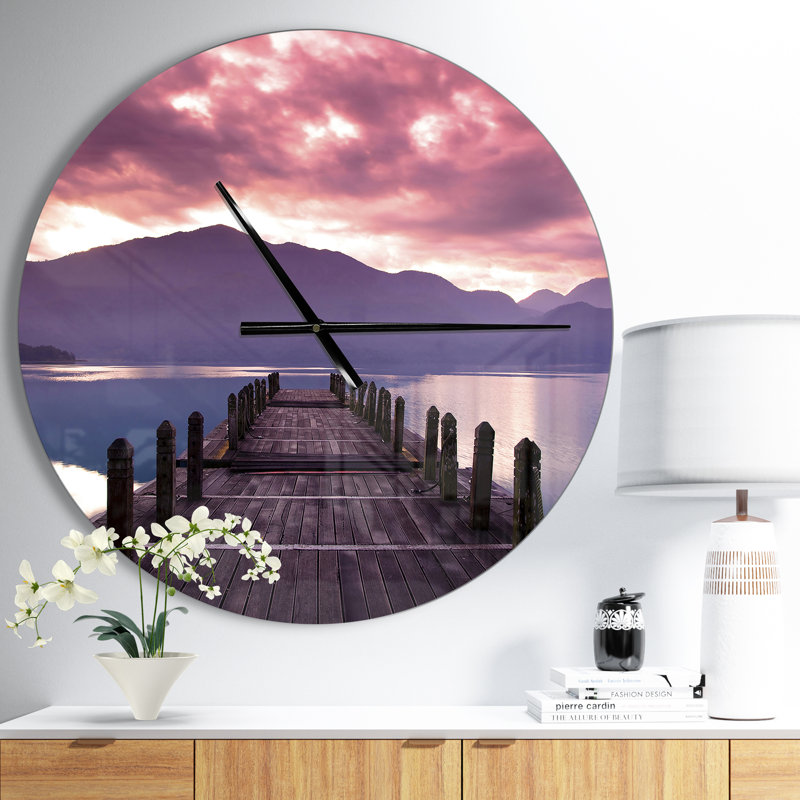 Beautiful Spring Sea at Morning - Horloge murale moderne, Moyen
