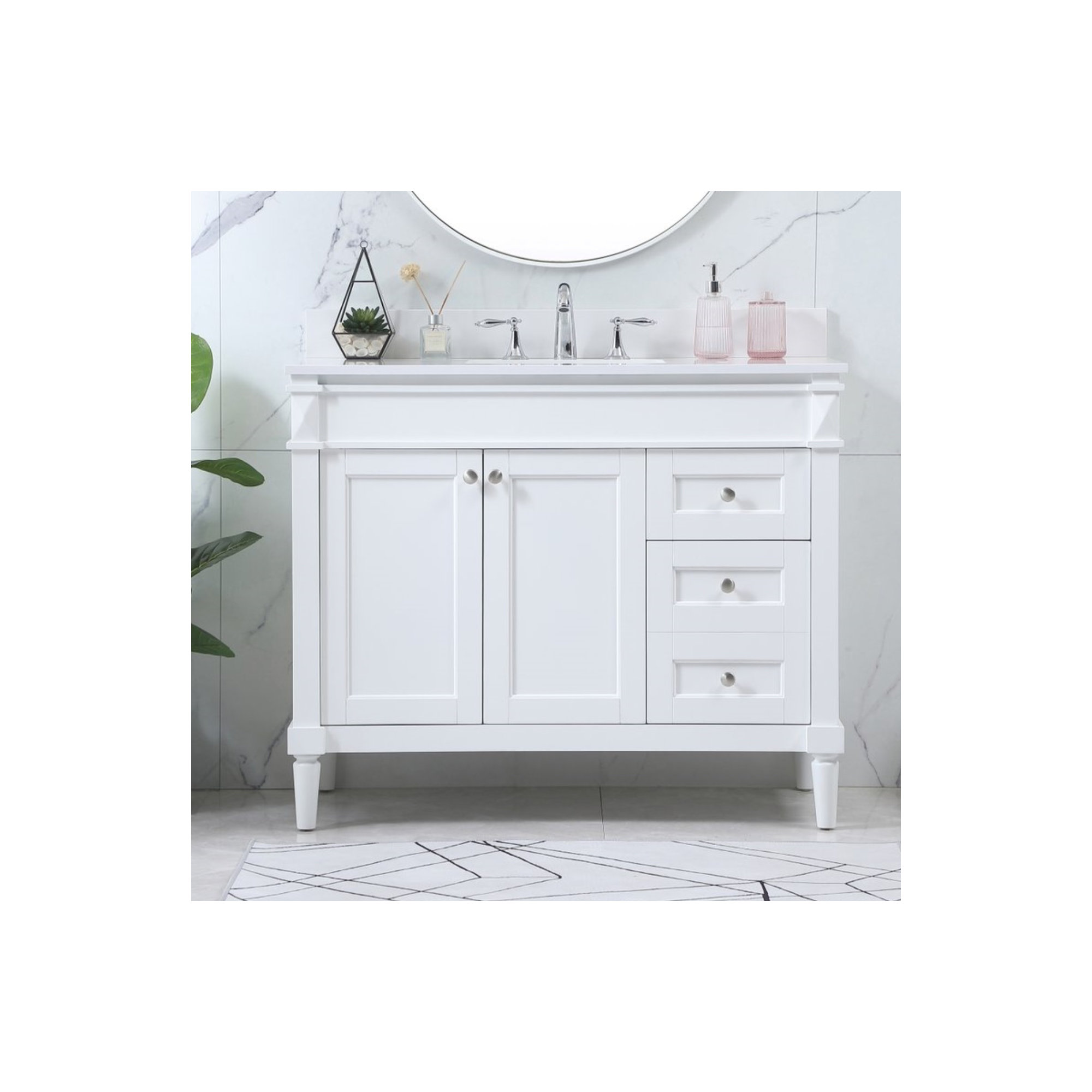 Readington 42'' Single Bathroom Vanity, White, 42"