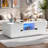 Modern High Glossy Rectangle Coffee Table With 2 Cabinets, One Drawer, 16 Colour Led Lights And An Open Shelf-509078120