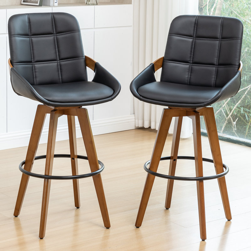 Tabourets de bar, Noir, Tabouret de comptoir (siège d'une hauteur de 26,3