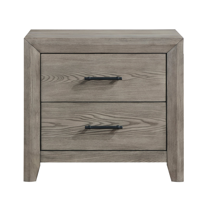Silas 2 Drawer 28" W Nightstand, Gray