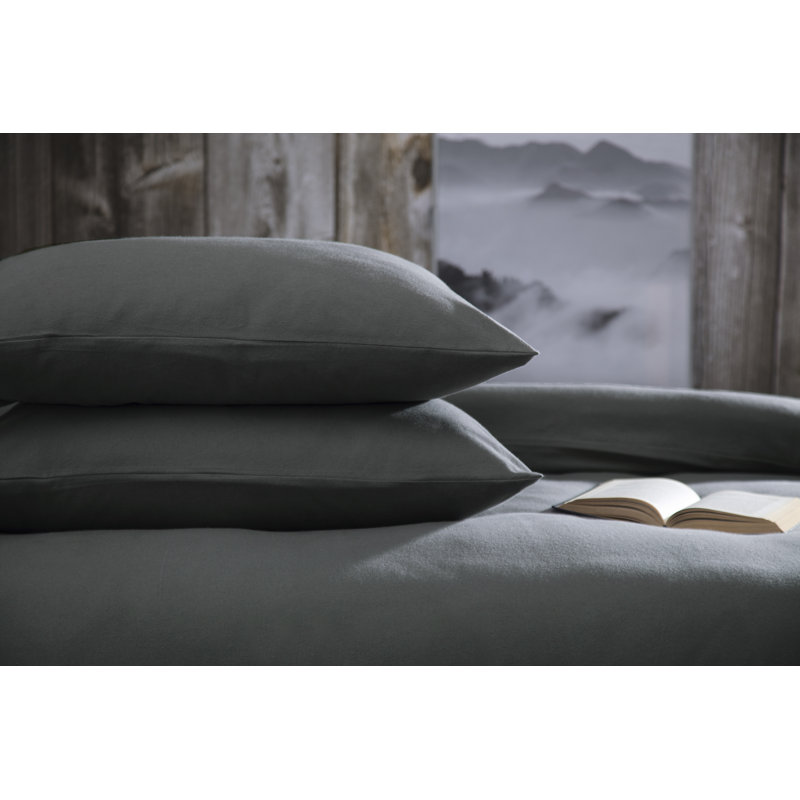 Brushed Cotton Range 100% Cotton Housewife Pillow Case, Charcoal
