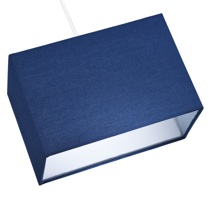 19cm H Linen Rectangle Lamp Shade ( Screw On ), Midnight Navy Blue