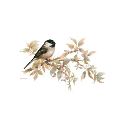 «Chickadee Vignette» par Giordano Studios - peinture sur toile tendue