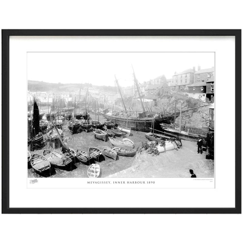 Mevagissey, Inner Harbour 1890 - Single Picture Frame Print, 28cm H x 36cm W x 2.3cm D