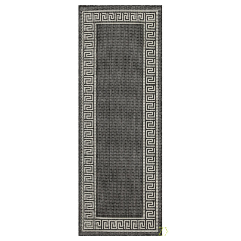 Pavillon de jardin permanent en métal 10 po X 10 pi 3 po Tapis intérieur / extérieur, Noir, Rectangle 7 pi 10 po x 10 pi 3 po
