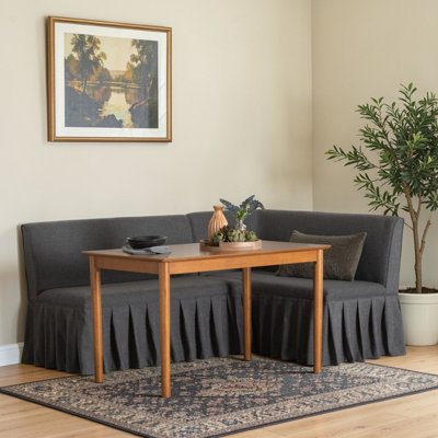 Edmund 3-Piece Fabric Upholstered Breakfast Nook Set for Small Spaces