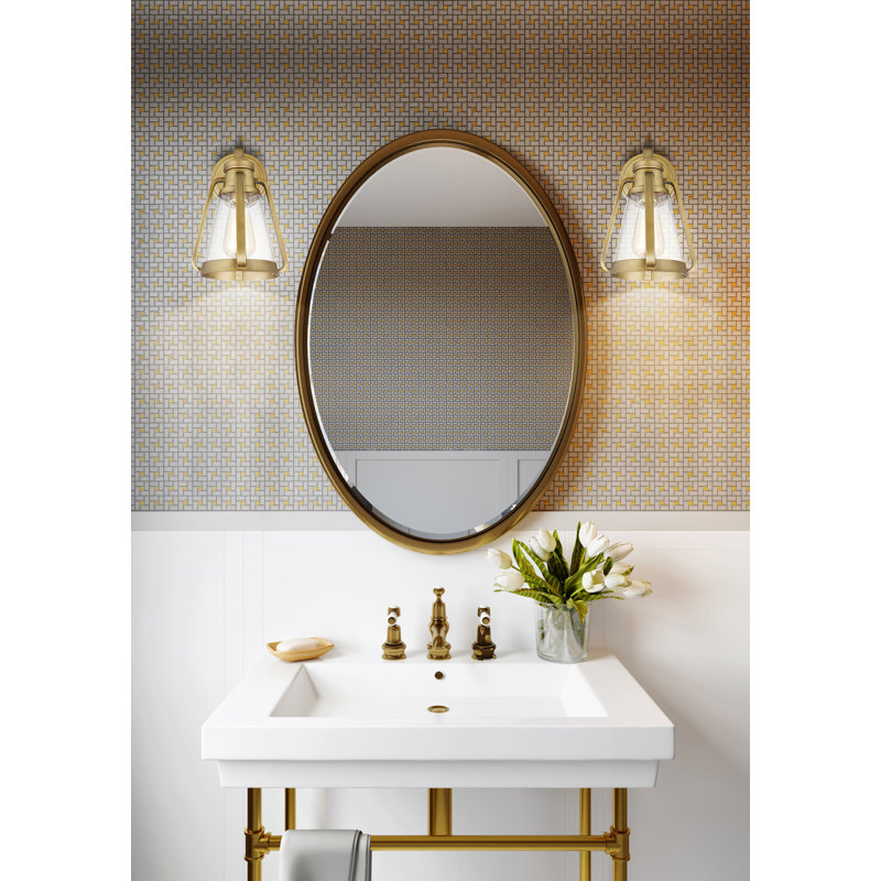 Iola Dimmable Bath Sconce, Natural Brass