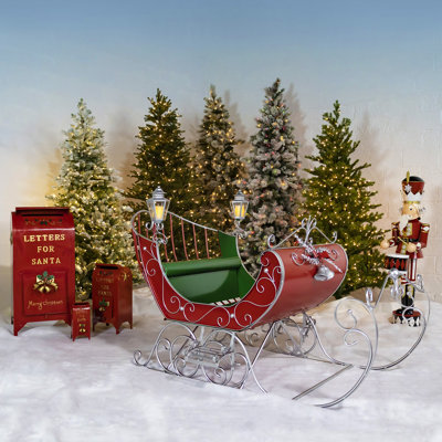 Large Victorian Christmas Sleigh Lawn Art