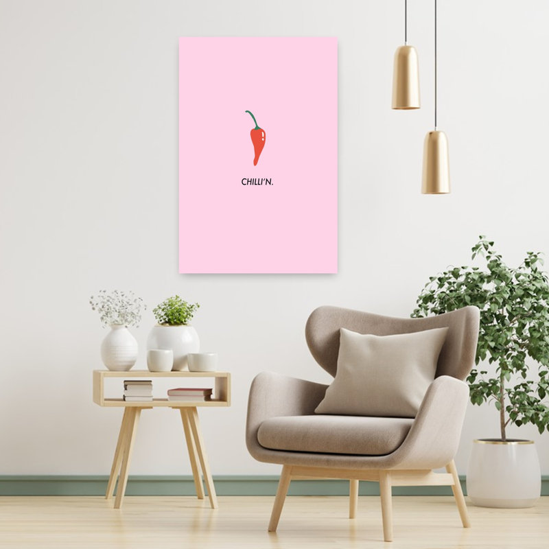 Art mural contemporain abstrait Chillin Chili Pepper, H 36 po x l 24 po