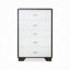 Commode 5 tiroirs blanche et espresso