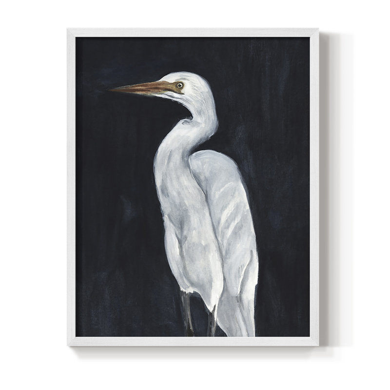 Calm Great Egret I, reproduction encadrée - bois massif, Blanc, H 10 po x l 8 po