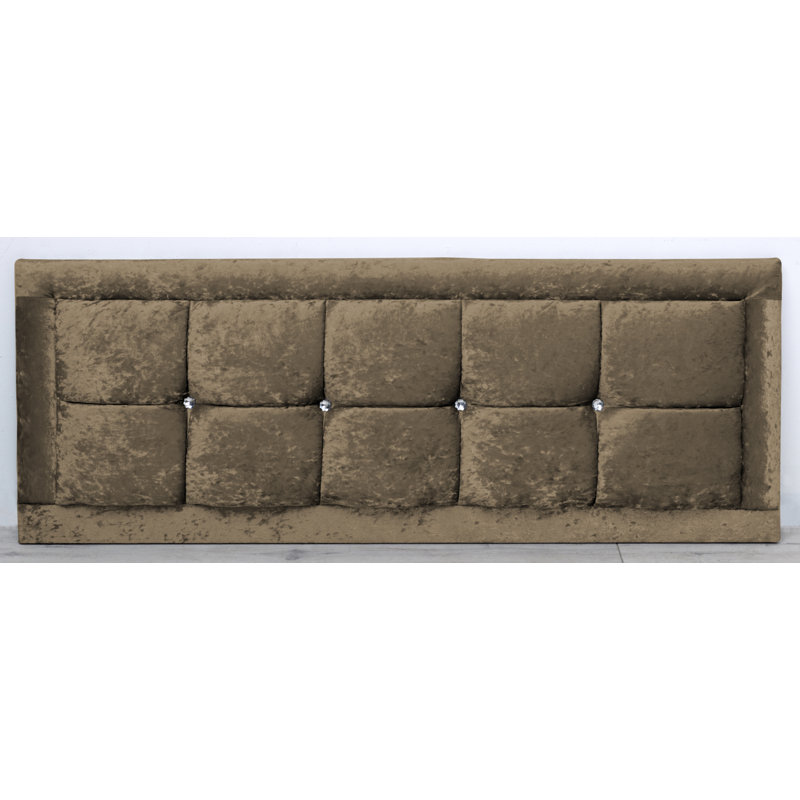 Velazquez Upholstered Velvet Headboard, Small Double (4'), Truffle
