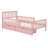 Twin Wood Platform Bed with Guardrails on Both Sides and Two Storage Drawers