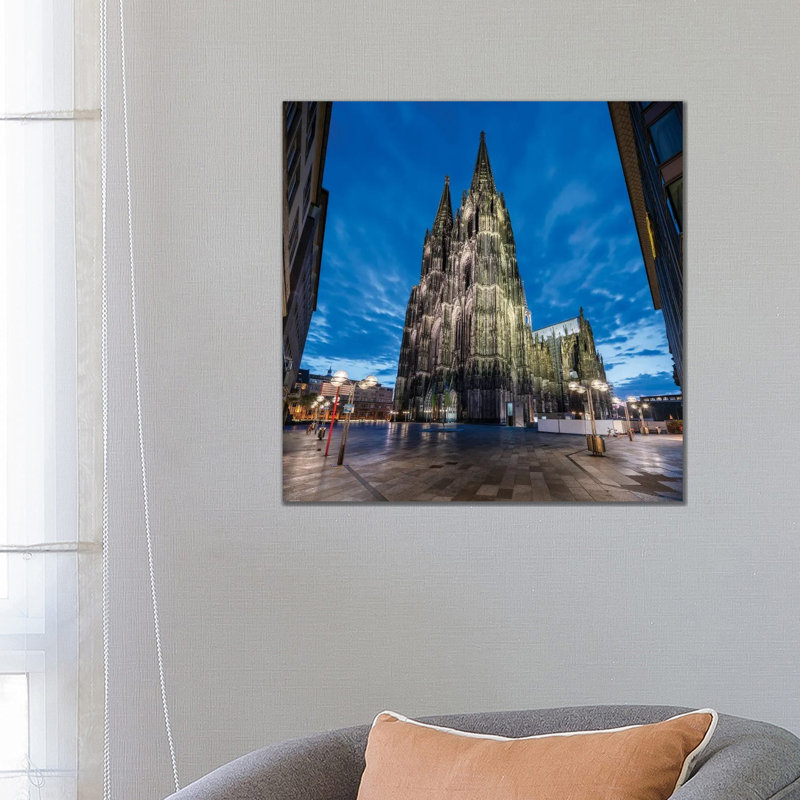 Cologne Cathedral At Night by Jan Becke - Wrapped Canvas Print, 66.04 cm H x 66.04 cm W x 1.91 cm D