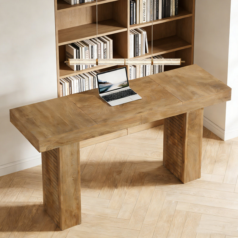 70.9" Modern Rustic Bar Table - Counter Height, Seats 4-6, Light Brown
