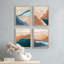 Ensemble encadré de 4 paysages encadrés sur papier orange et bleu-93012710-93012713