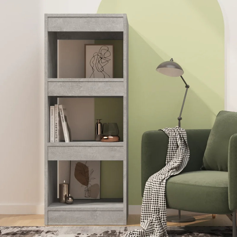 Geisha Etagere Bookcase, Concrete Grey, 103cm H x 40cm W x 30cm D