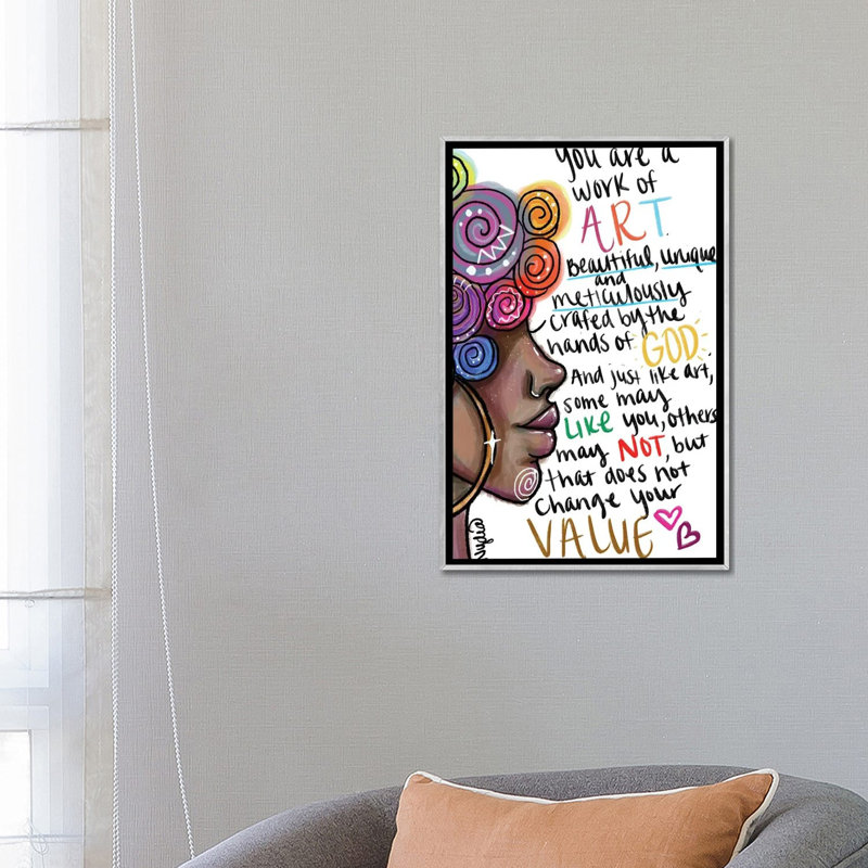 «You Are A Work Of Art», reproduction d'art sur toile encadrée, H 26 po x l 18 po, Reproduction encadrée sans passe-partout