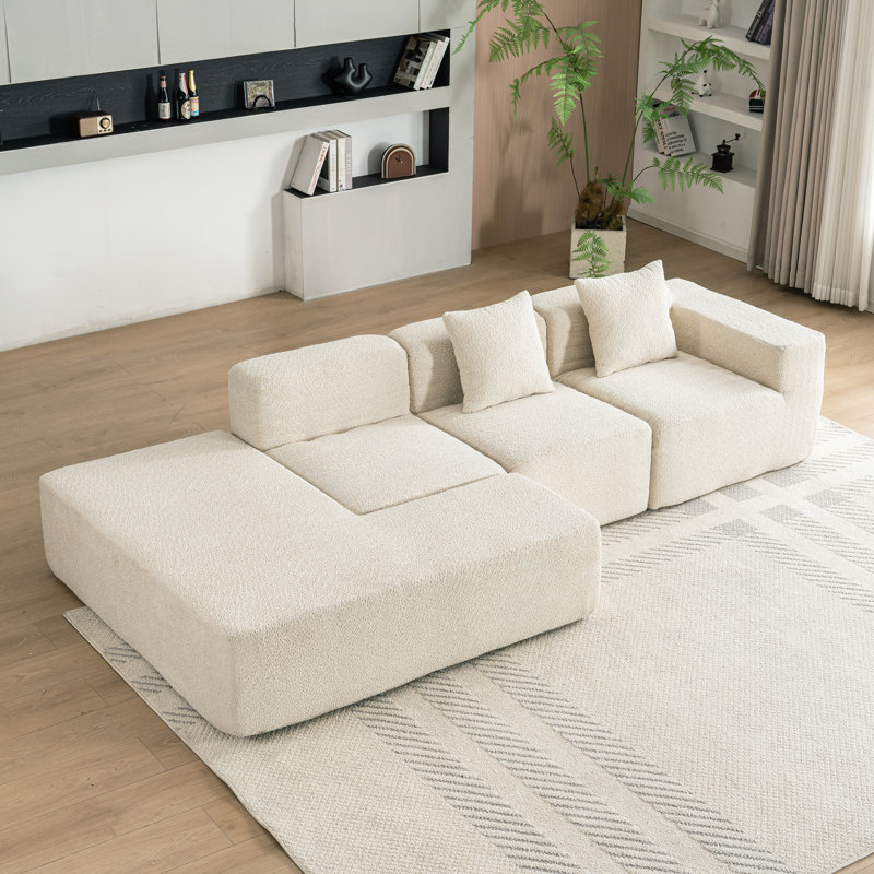 Canapé modulaire 116,5 po, Polyester beige