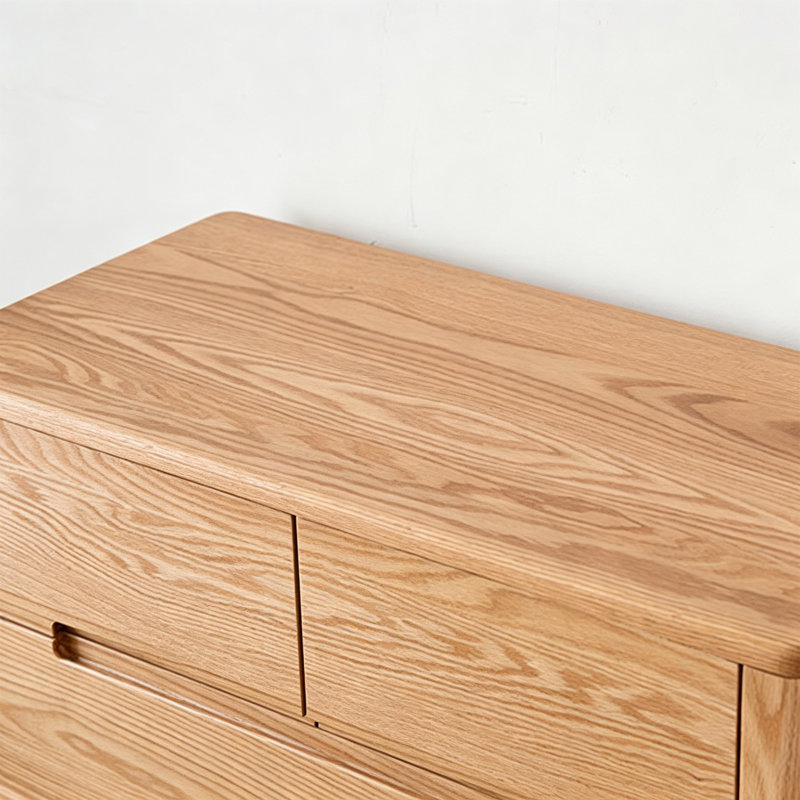 Commode décorative arrondie à rainures et mortaises