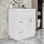 Meuble-lavabo autoportant élégant avec charnières à fermeture en douceur, rangement réglable et lavabo en résine