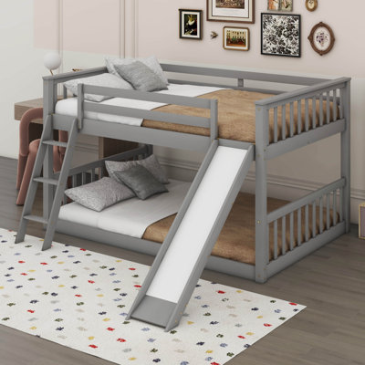  Lit superposé double au-dessus de double avec glissière et échelle convertibles Khiala