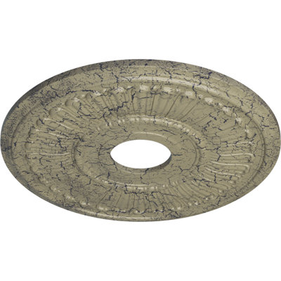 Endurathane Melonie Ceiling Medallion, 16"OD x 3 5/8"ID x 3/4"P (Fits Canopies up to 6 3/8"), Hand-Painted Castle Stone Crackle Finish