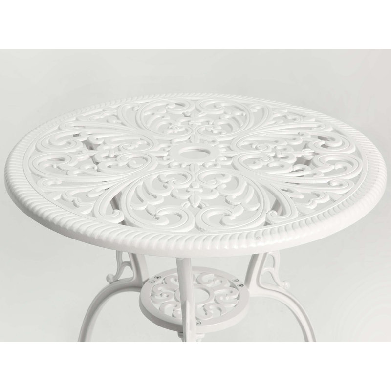 Ensemble bistro extérieur en fonte d'aluminium 3 pièces Best Choice Products blanc, Blanc