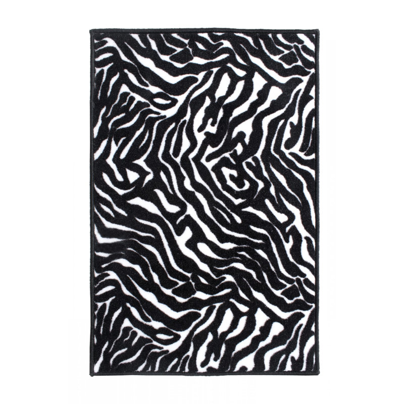 Animal Print Black Indoor / Outdoor Area Rug, Rectangle 3' x 4'