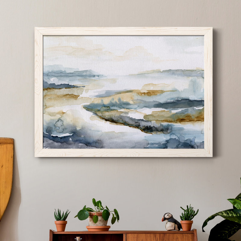 Estuaire I - reproduction d'art sur toile, H 31,5 po x l 23,5 po x P 1,5 po, Blanc